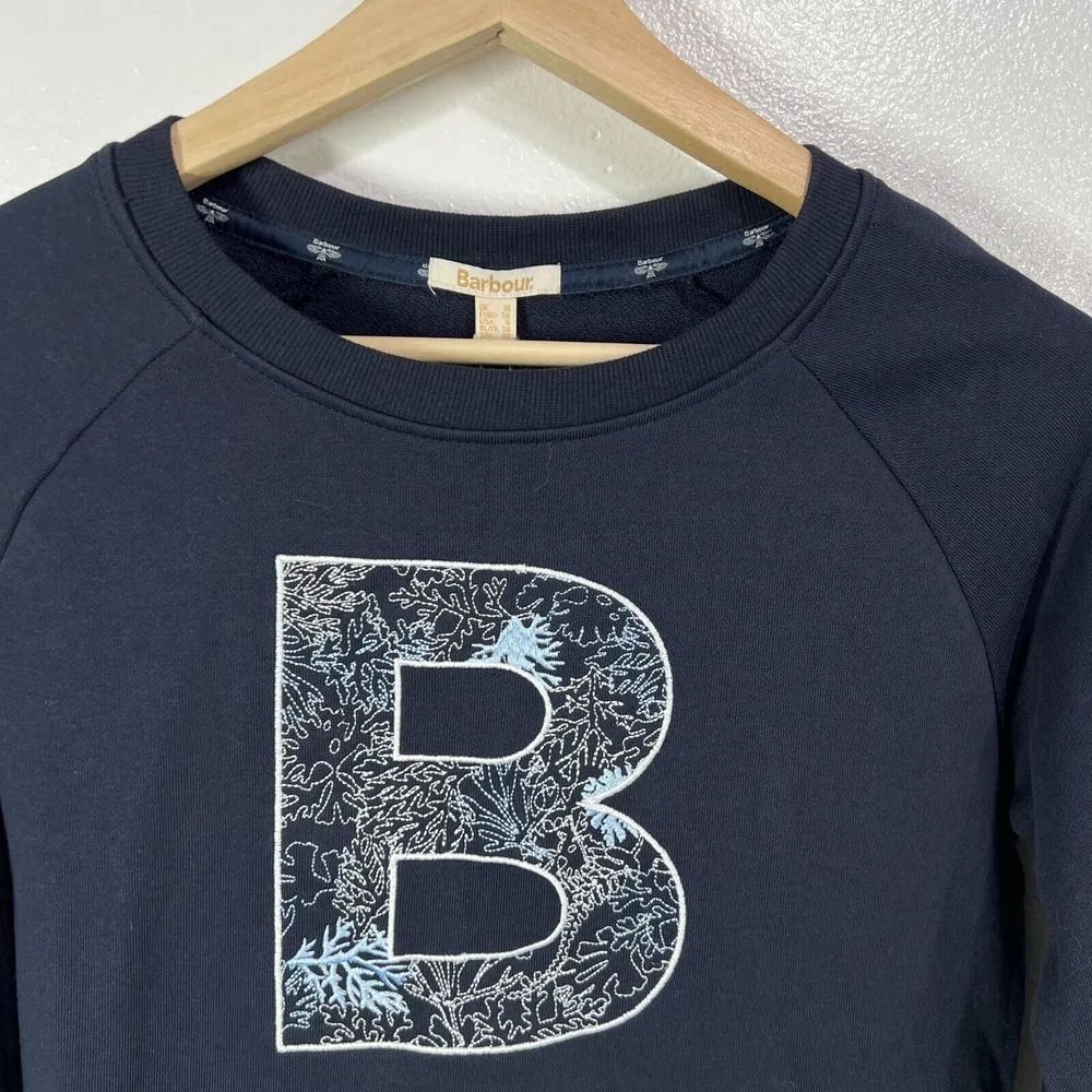 Barbour Backshore Overlayer Sweater Womens US 6‎ Navy Side Zip Crewneck Coastal - Image 8
