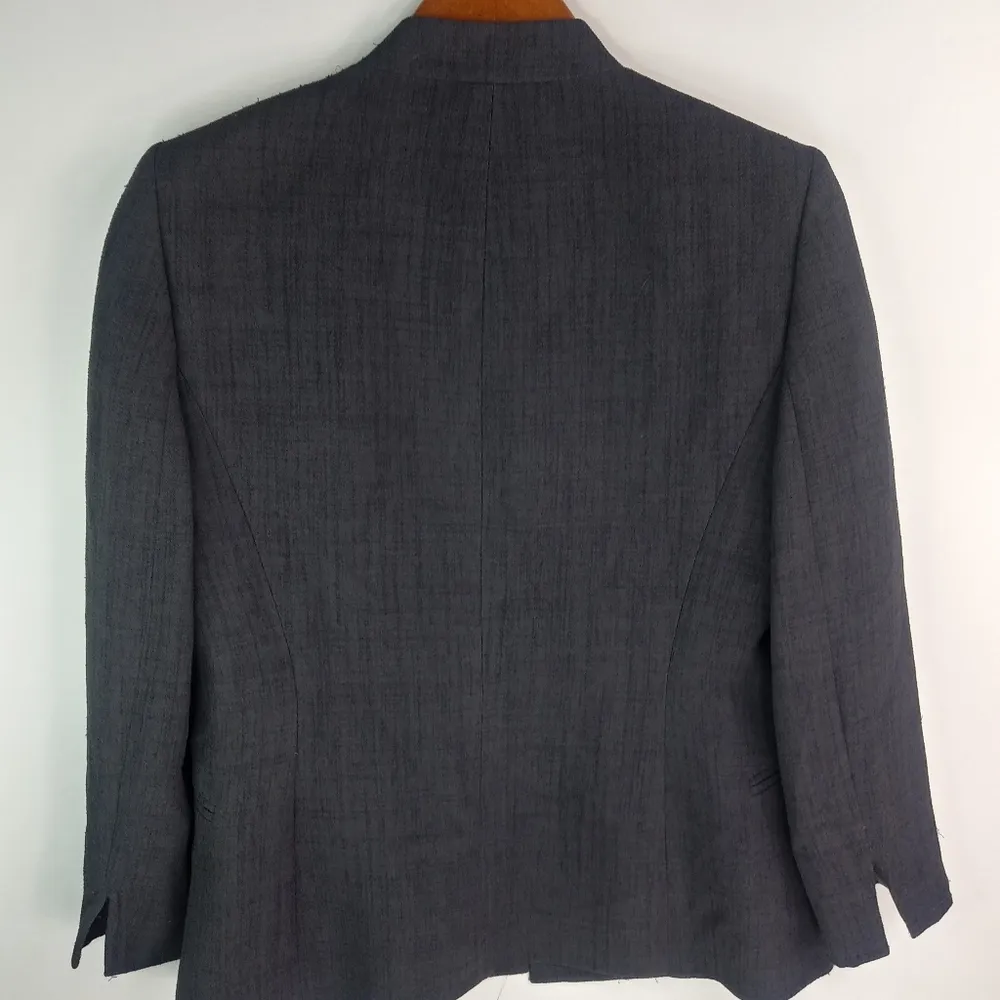 Kasper 4 Petite Workwear Textured Suit Jacket Blazer in Medium Gray Size 4P - Image 5