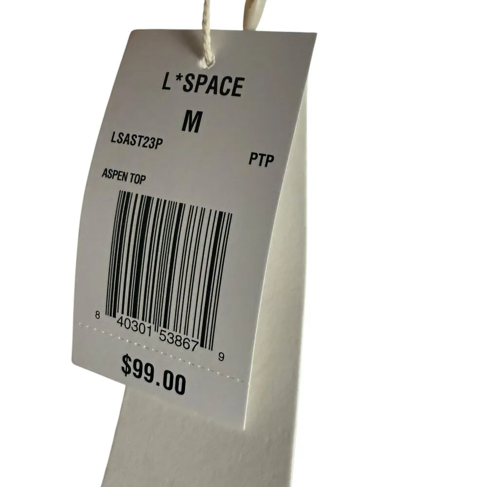 L*Space Aspen Path to Paradise Pink Print Triangle Bikini Top Size Medium - Image 5