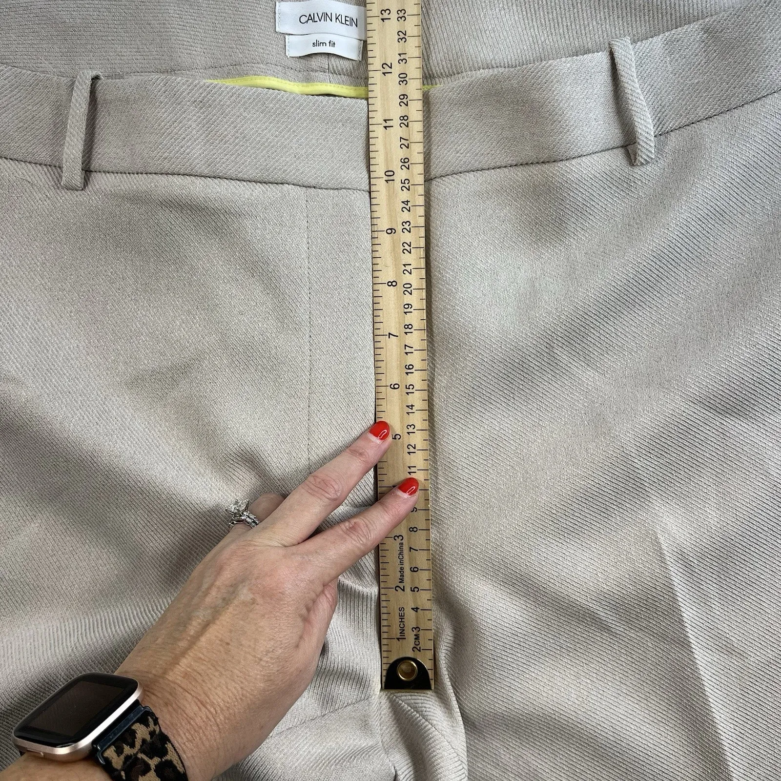 Calvin Klein Plus 18W Twill Slim Casual Trouser Pants Women’s Beige Career Work - Image 13