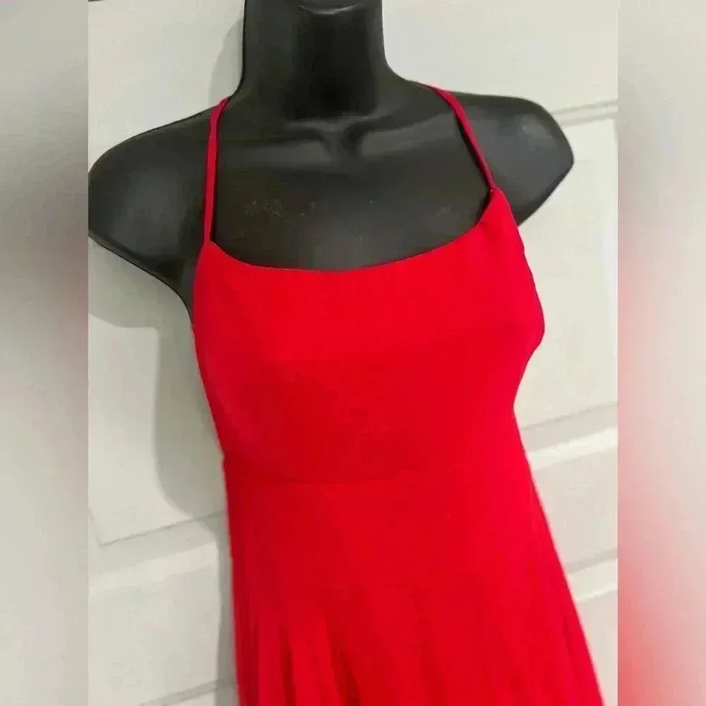 Dreamy Romance red  Backless Maxi Dress - Image 3