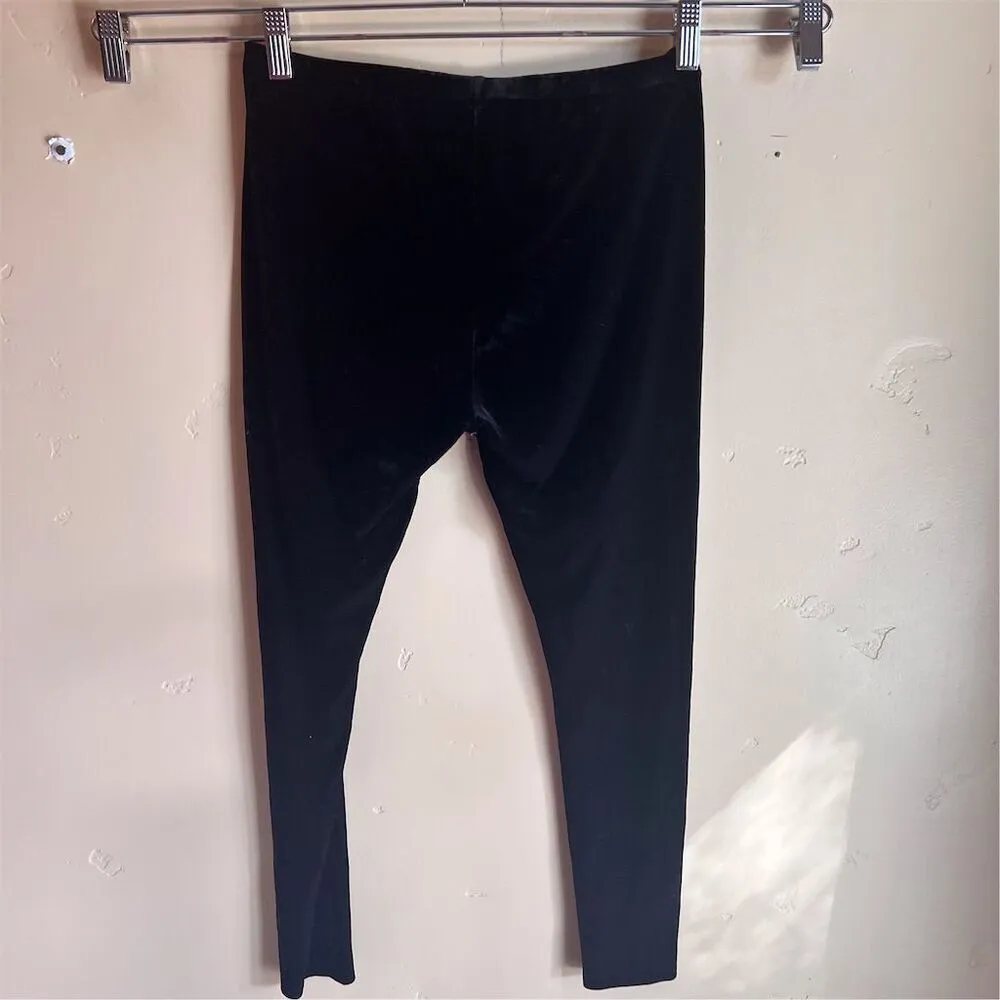 NWT‎ Eileen Fisher Women's Size XS Black Jegging Velour Leggings Comfy Career - Image 6