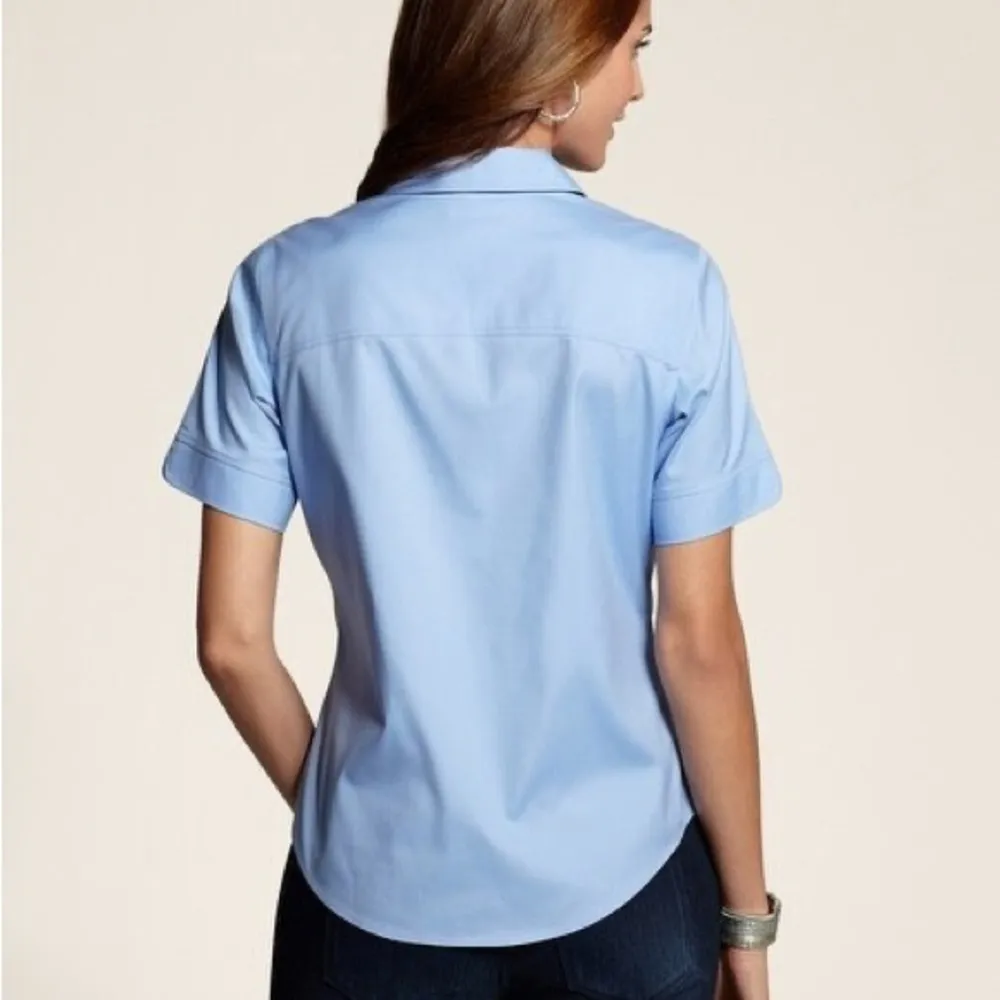 Chicos Elena Button down, no iron shirt, regular sizing is a size 4/Small/ NWT - Image 2