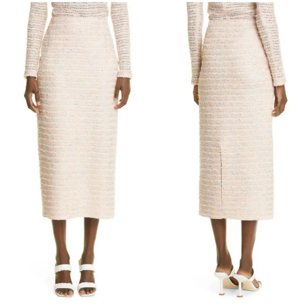 💕ST JOHN💕 Transparent Textured Tweed-Knit Pencil Skirt ~ Primrose 10 NWOT - Image 2