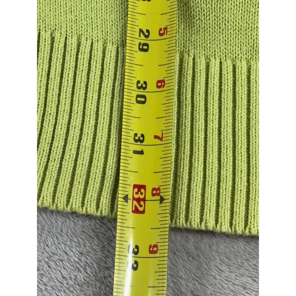 Pendleton Long Coventry Cardigan Lemongrass Sweater Women's XL Cotton Green - Image 6