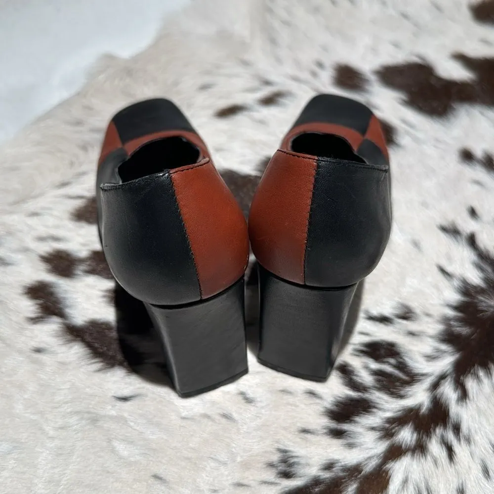 Via Uno Color Block High Heels Size 4 B33 Black - Image 8