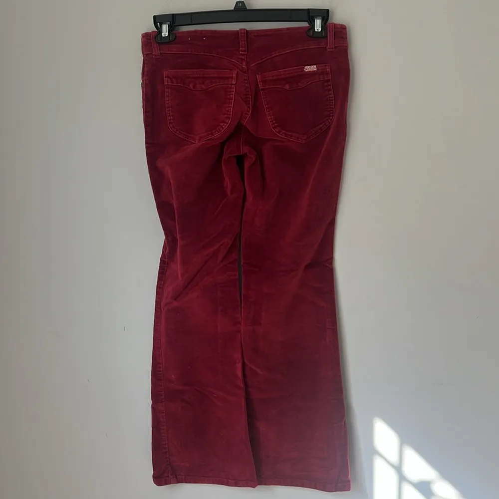 Y2K Tilt Low Rise Red Corduroy Pants with Black Drawstring Size undefined - Image 8