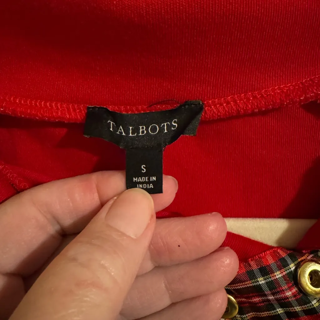 Talbots Snap Button Detail Knit Dress Red Mini Size Small - Image 5