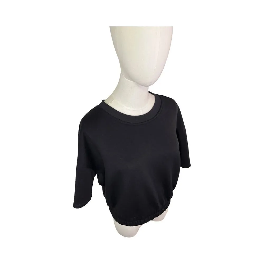 Yogalicious Scuba Lanston Cropped Top Black Size M Short Sleeve Pullover - Image 3