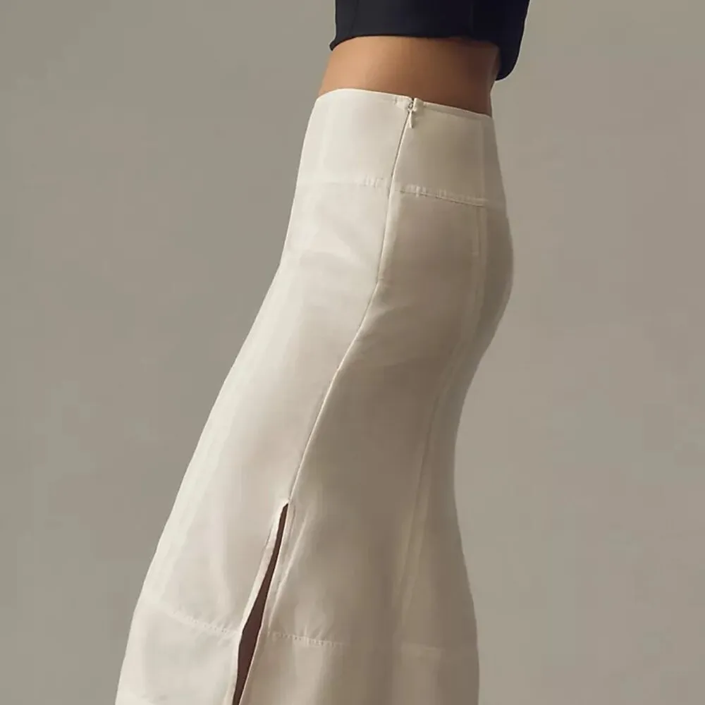 Sheer Seamed Fluted Midi Skirt (NEW - Image 4