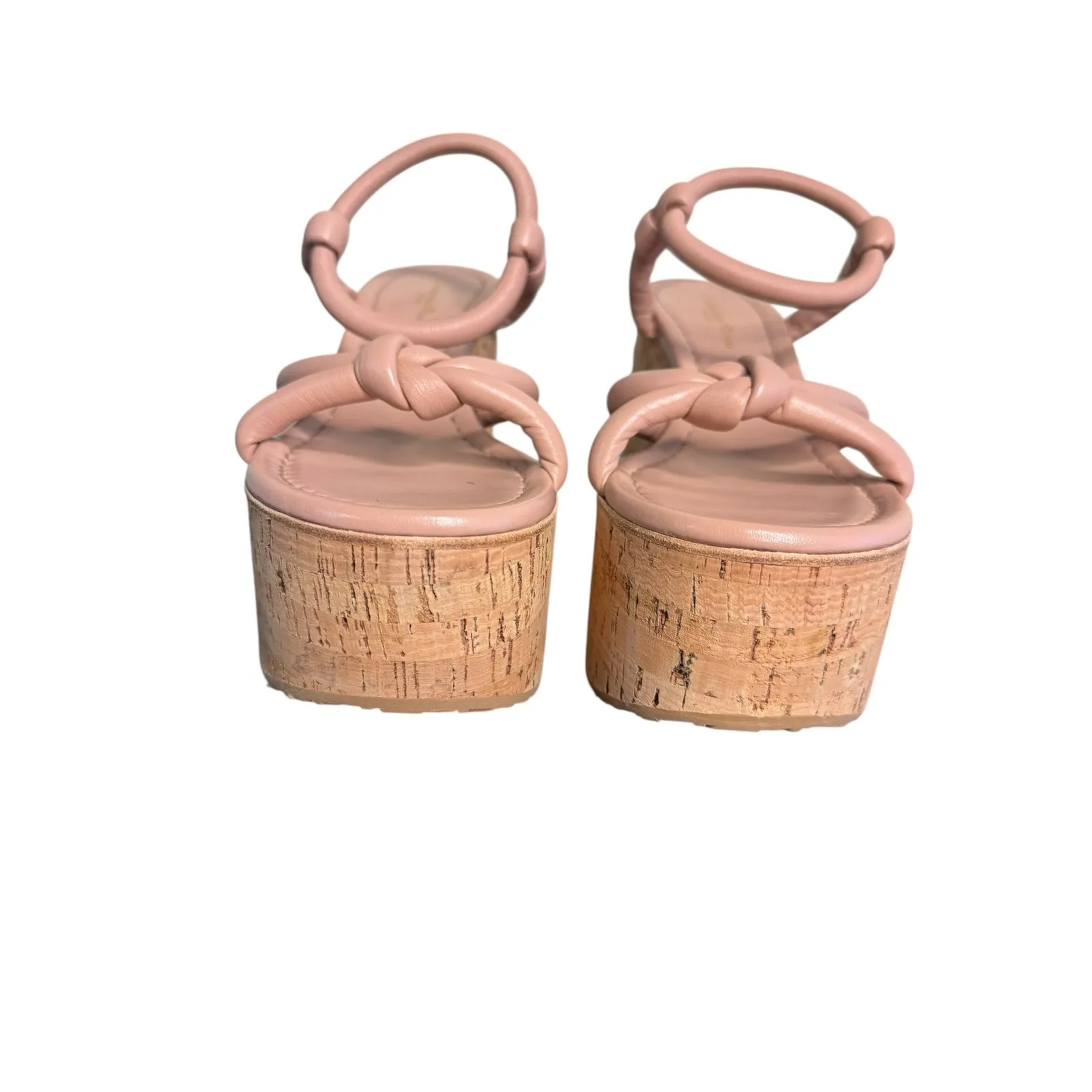 Gianvito Rossi NIB Nappa 100mm Leather Platform Sandals in Peach Size 39.5 - Image 5