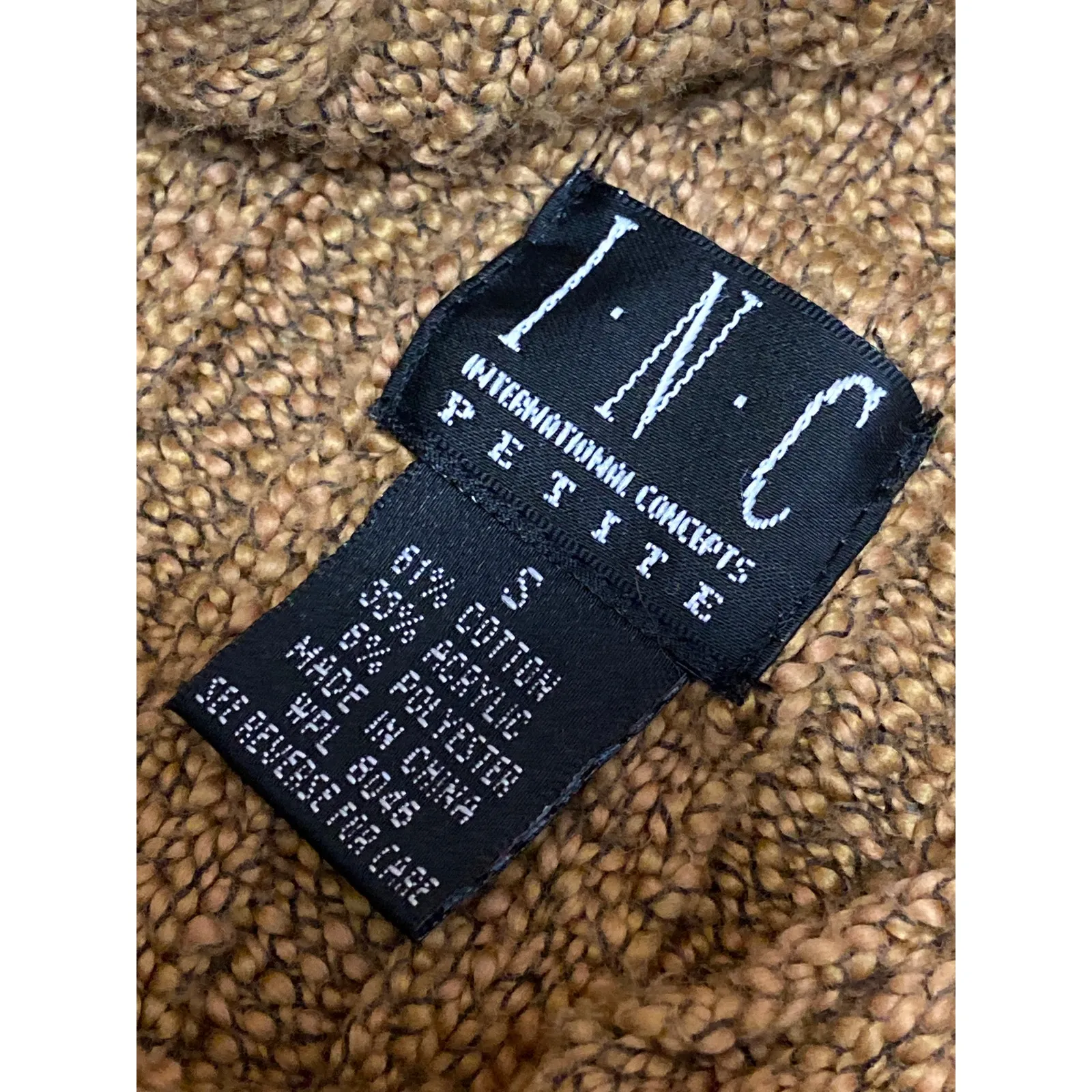 INC International Concept Brown Rib Knit Long Sleeve Button Down Sweater Dress S - Image 3