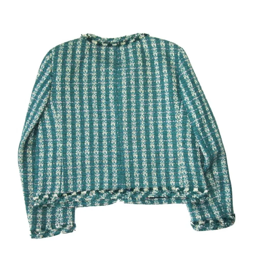 NWT J.Crew Lady Jacket in Spicy Jade Emerald Metallic Tweed Blazer 16 - Image 6