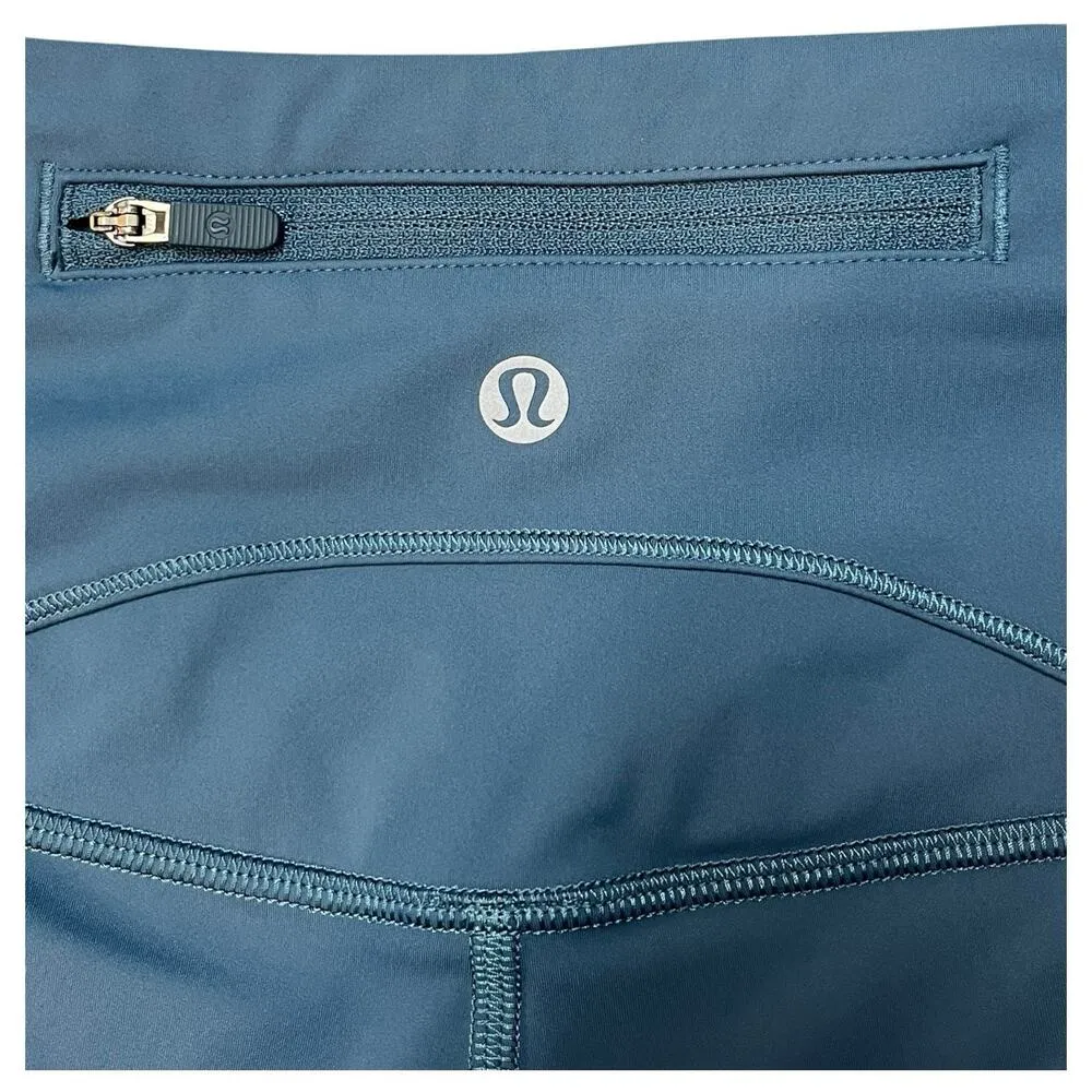 Lululemon Leggings Womens 6 Petrol Blue Hot Pursuit High Rise Crop Yoga W6AYXS - Image 10