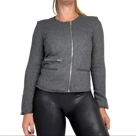 Iro Julienne Gray Raw hem Jacket - Image 33