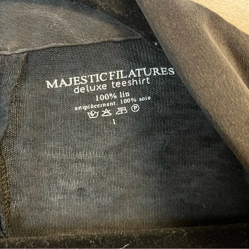 Majestic Filatures Cardigan Black 100% Linen Open Front Blazer Sz 1 (XS/S) EUC - Image 5
