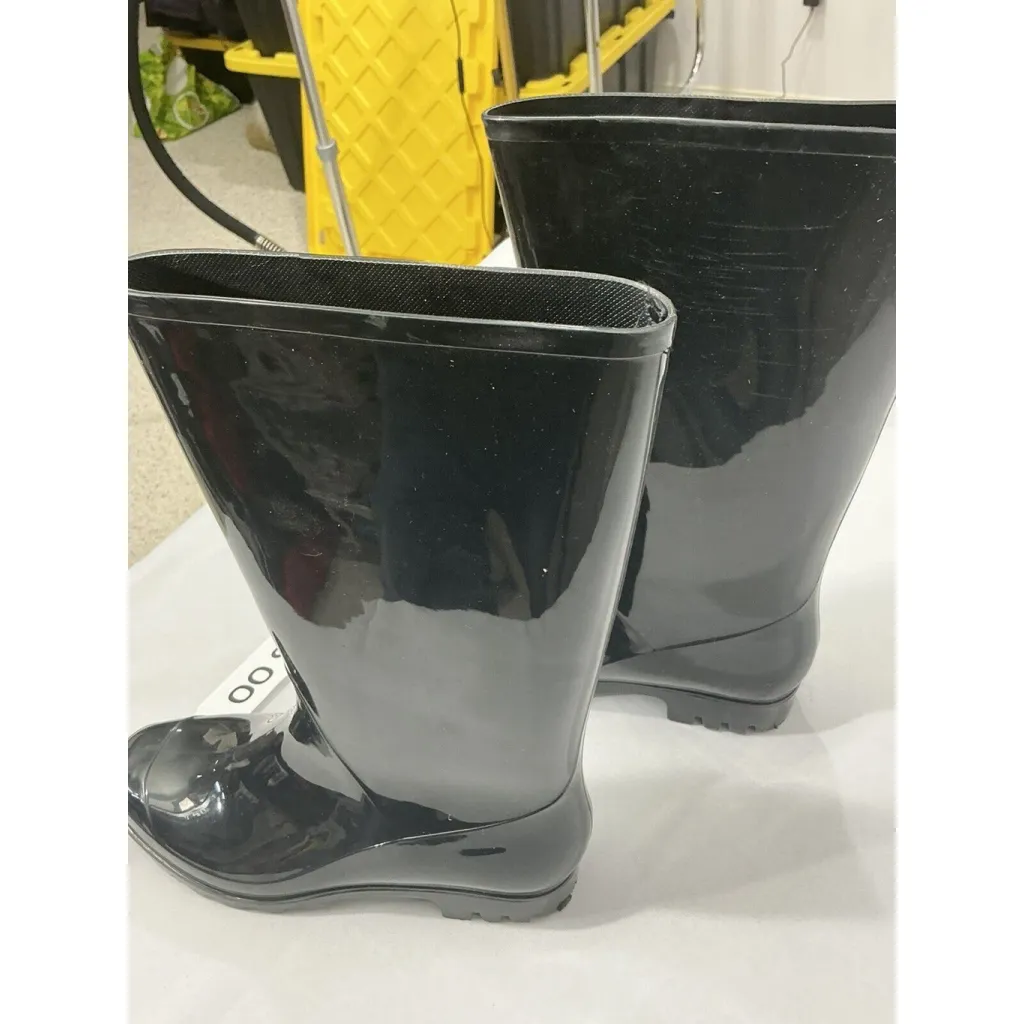 Womans Time & Tru Size 8 Pull On Black Rubber Tall Rain Boots NWOT - Image 3