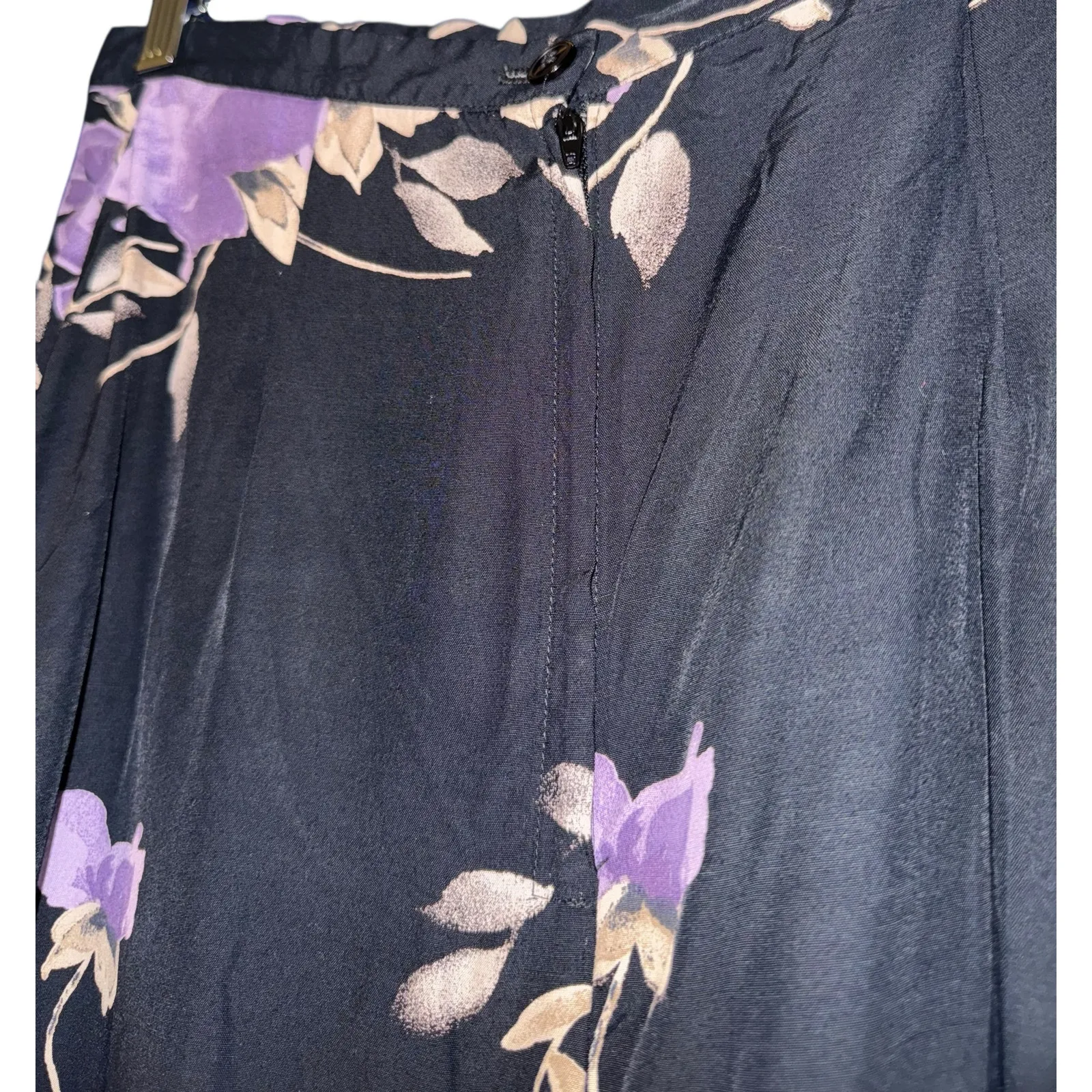 Vintage Y2K Dress Barn Floral Midi Skirt Women's Size 8 Fairy Dark Romantic 90s - Image 5