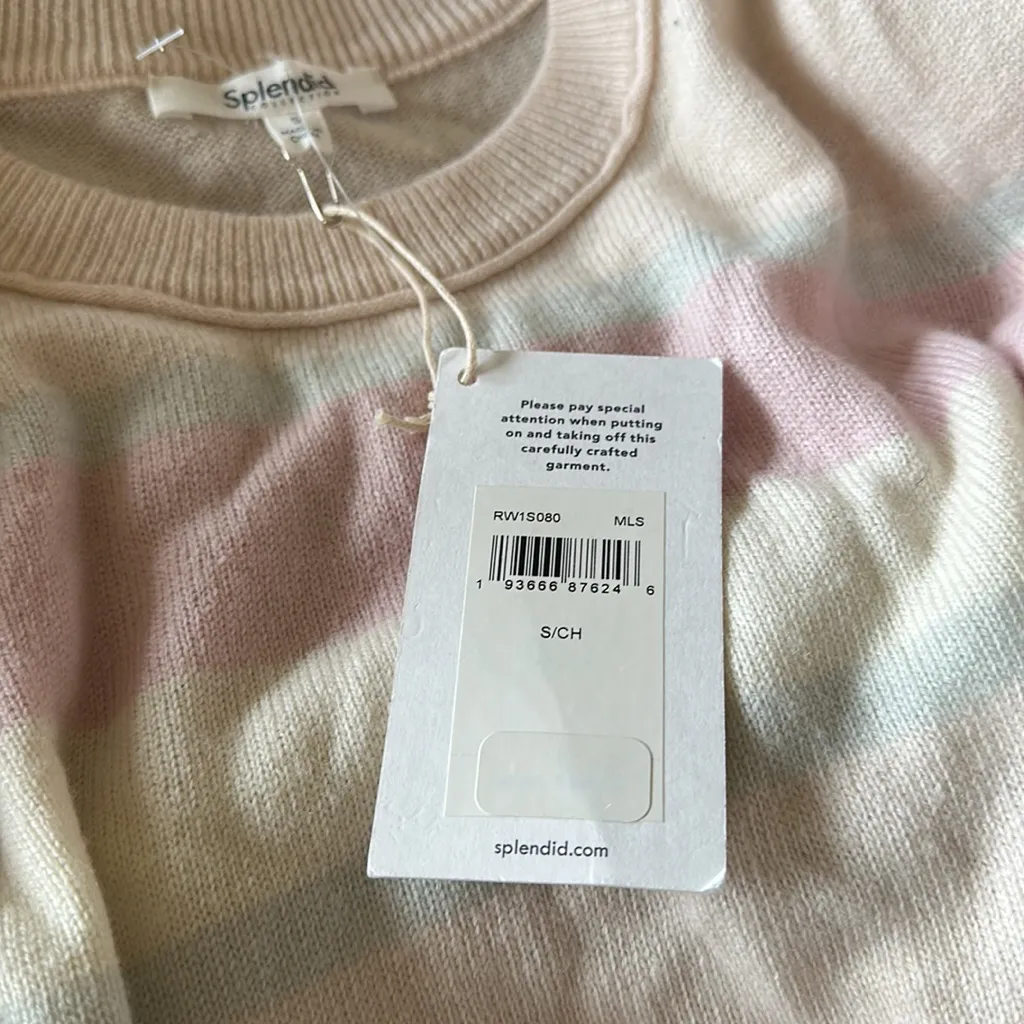 NWT Splendid  Rosalia Multi Stripe Sweater Wool / Cashmere Blend Small - Image 8