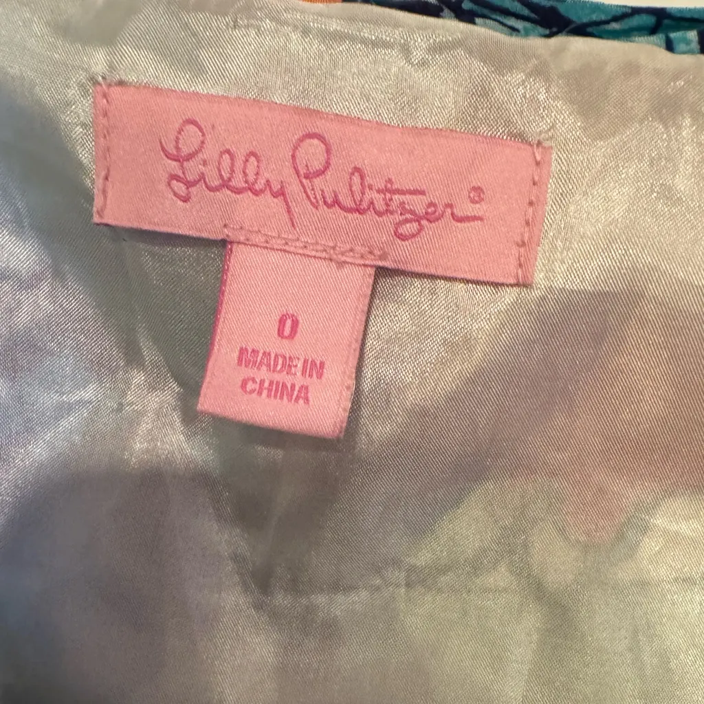 LILY PULITZER | X Marks the Spot Connie Dress size 0 100% silk resortwear - Image 4
