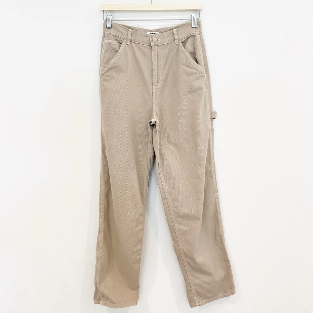 Garage Wide Leg Baggy Carperter Pants High Rise Jeans in Tan Grunge Punk Skater - Image 2