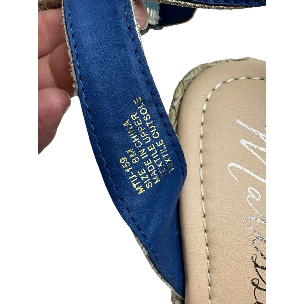 *Matisse Espadrille Wedge Sandals Womens 8 Blue Denim Ankle Boho Festival Summer - Image 10