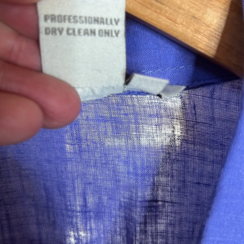 Sandro Lavender Linen Blend Sleeveless Top Pleated Peplum Self Tie Belt Size XL - Image 8