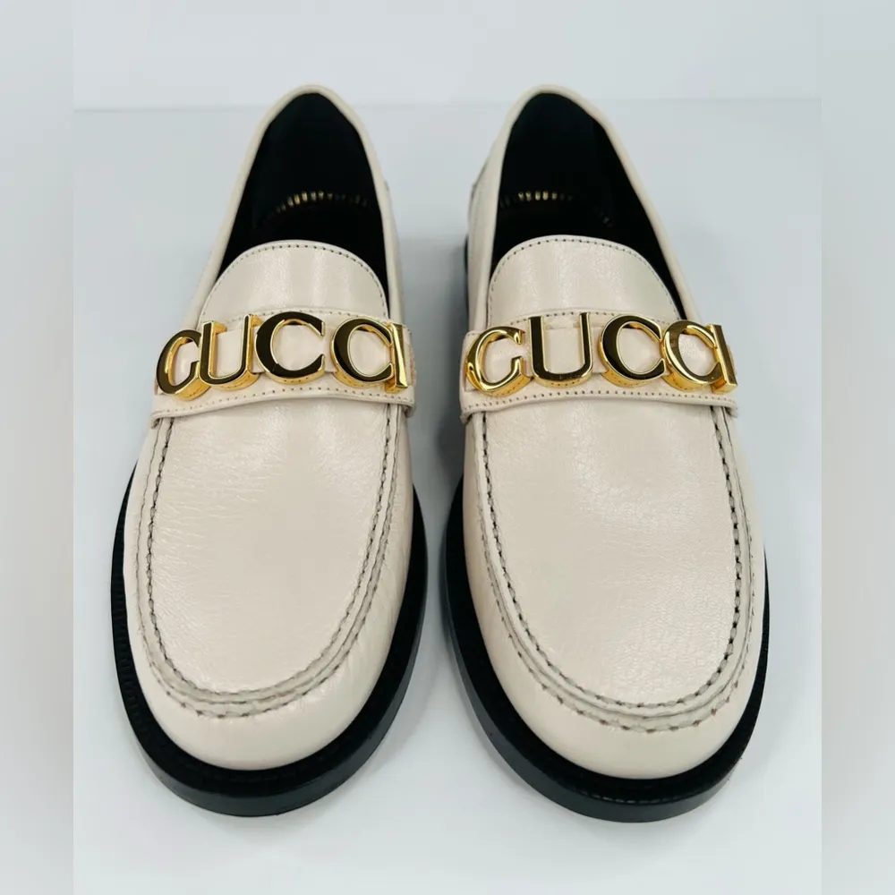 Gucci Logo Plaque Quentin Mystic White Women Moccasin Loafers Size EU 36.5 - Image 7