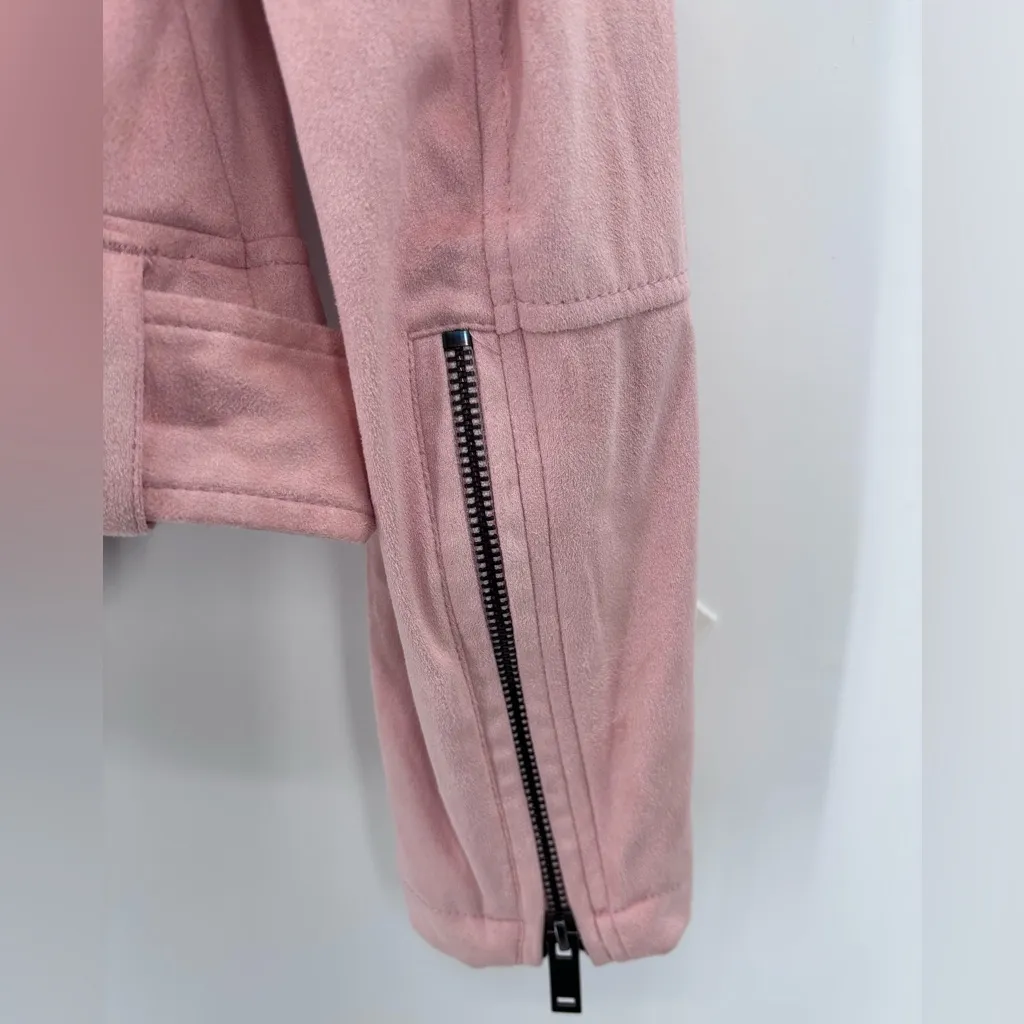 Kaari Blue Light Pink Leather Jacket - Image 8