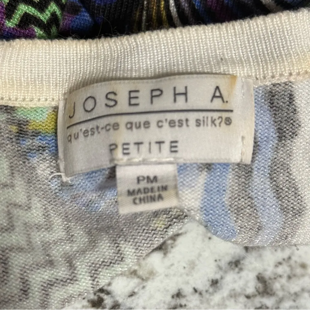 Joseph A Petite Y2K Abstract Zigzag Button Cardigan Psychedelic Knit PM - Image 9