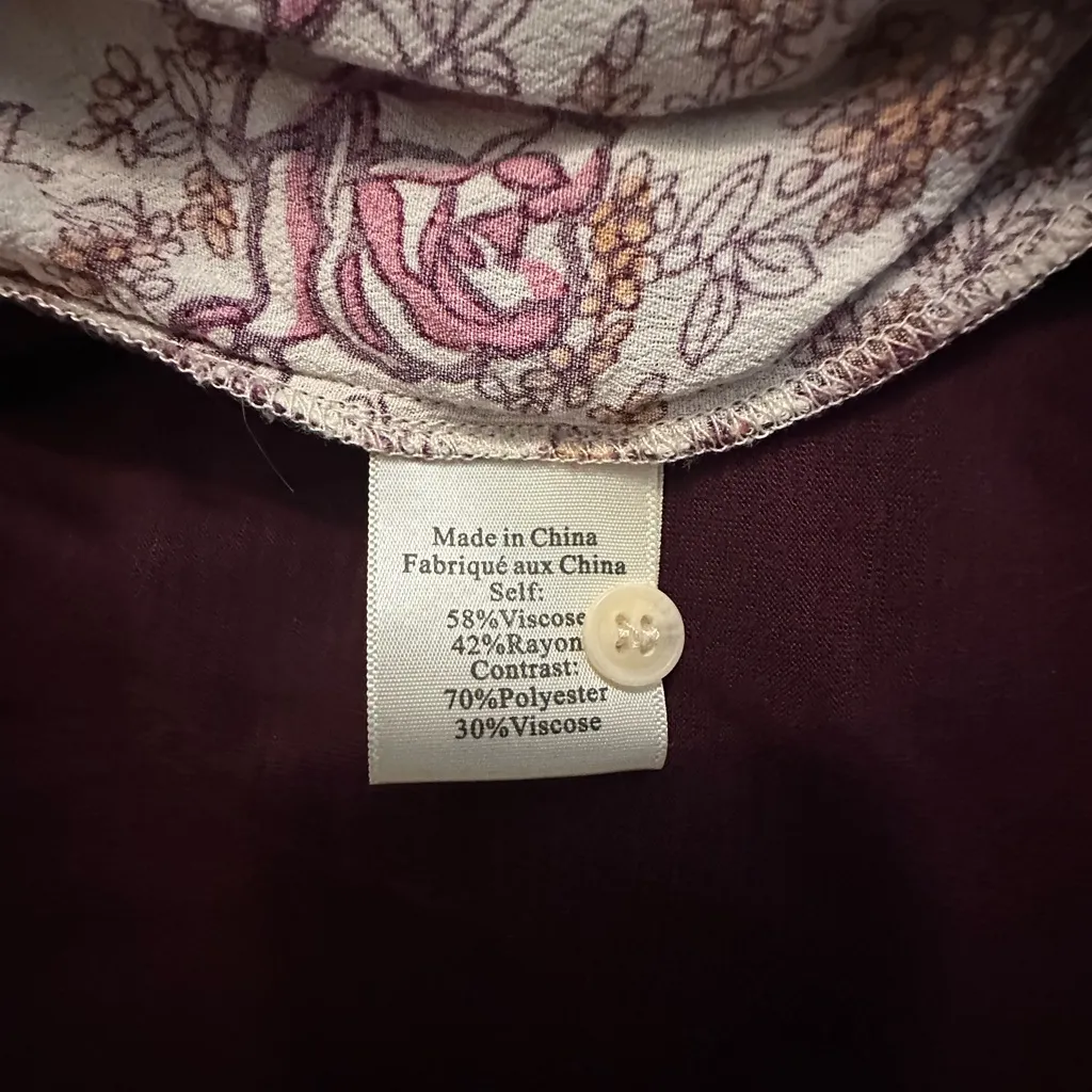 Anthropologie Porridge Bergen Floral Short Sleeve Button Front Top M - Image 6