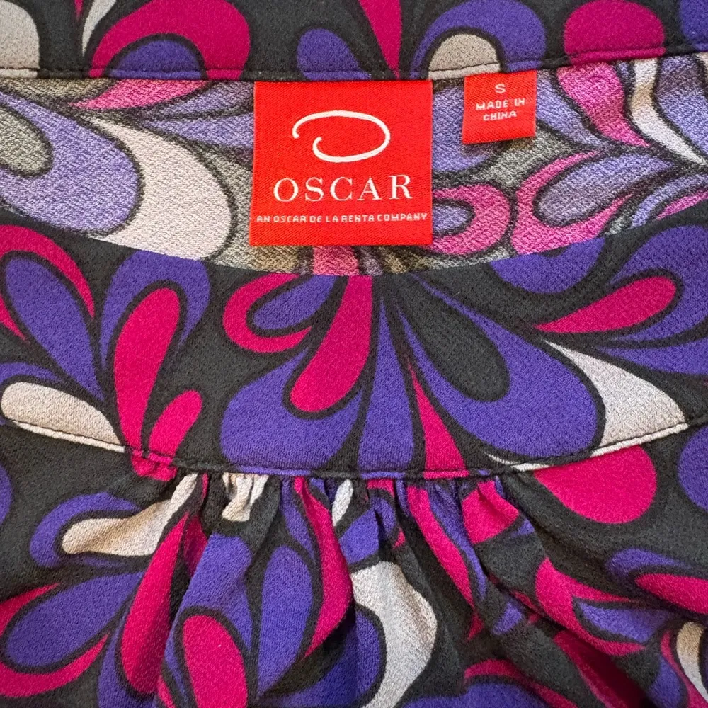 Oscar de la Renta Jersey Knit Long Sleeve Multi Color Top, Sz M - Image 13