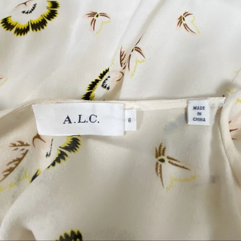 ALC iggy floral silk sleeveless belted dress - Image 9