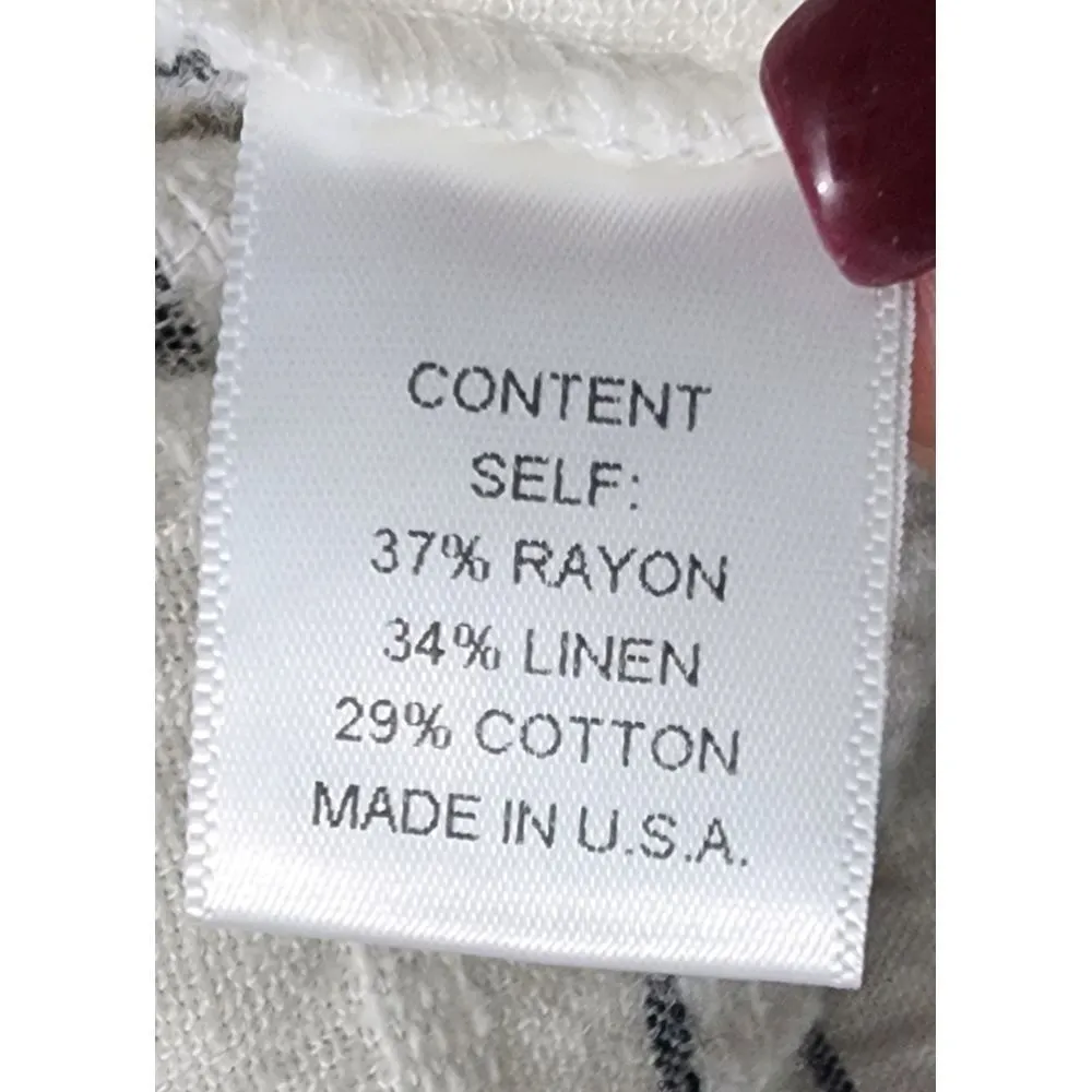 Maven West Striped Linen Blend Tunic Dress with Tassel‎ Ties XS - Image 3