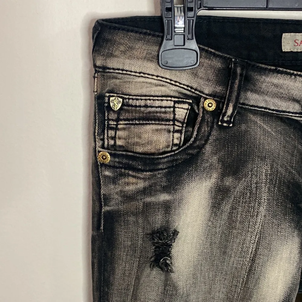 Saint Marc punk bleach detailed Moto futuristic low rise skinny jeans size 29 - Image 6