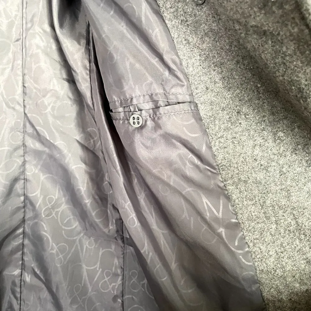 New York & Co gray peacoat comfortable warm winter fall style pockets double - Image 7