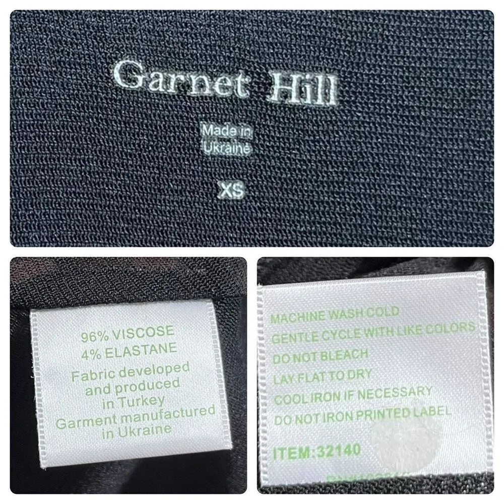 Garnet Hill Black Brianna Surplice Faux Wrap Viscose Blend Dress Size XS - Image 11