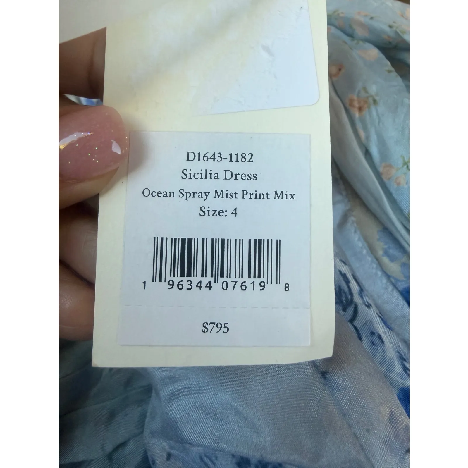 NWT Loveshackfancy Sicilia Silk Maxi Dress in Ocean Spray Mist Print Sz 4 $795 - Image 10