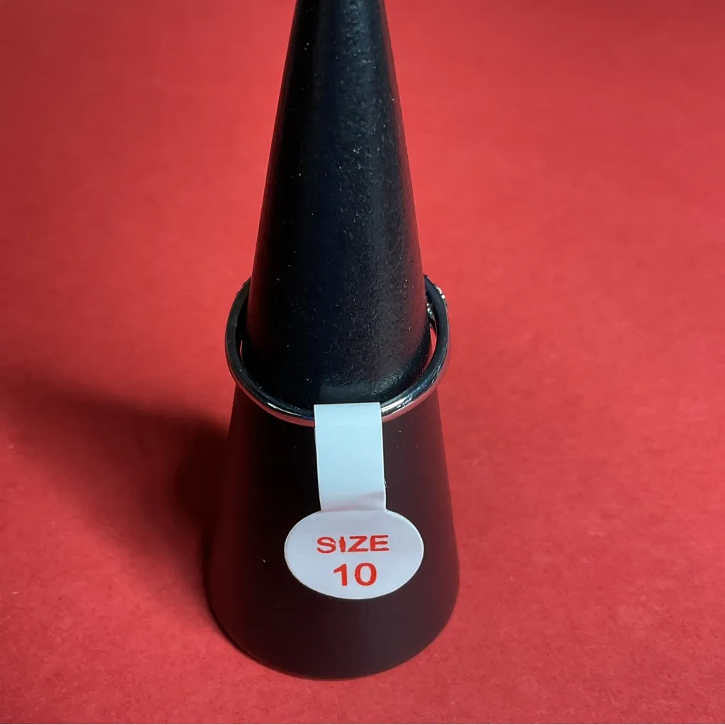 Bomb Party RBP8244 “She Flies Free” LC Morganite on Hematite Size 10 Ring NWT Silver - Image 3