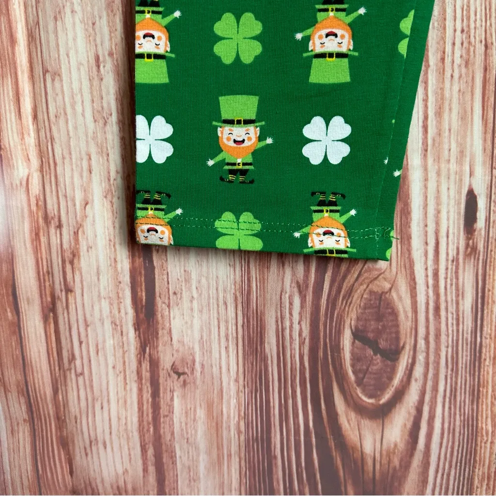 No Boundaries Green Shamrock Fairisle Leprechaun St Patrick's Day Ankle Leggings - Image 6