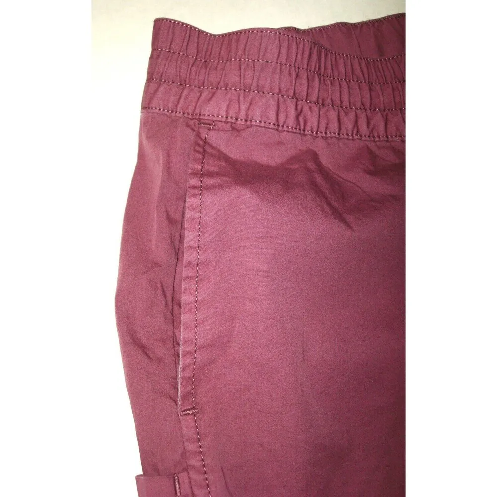 Womens New NWT Columbia M Hike Shorts Red Burgundy Cargo Snap Drawstring Pockets - Image 3