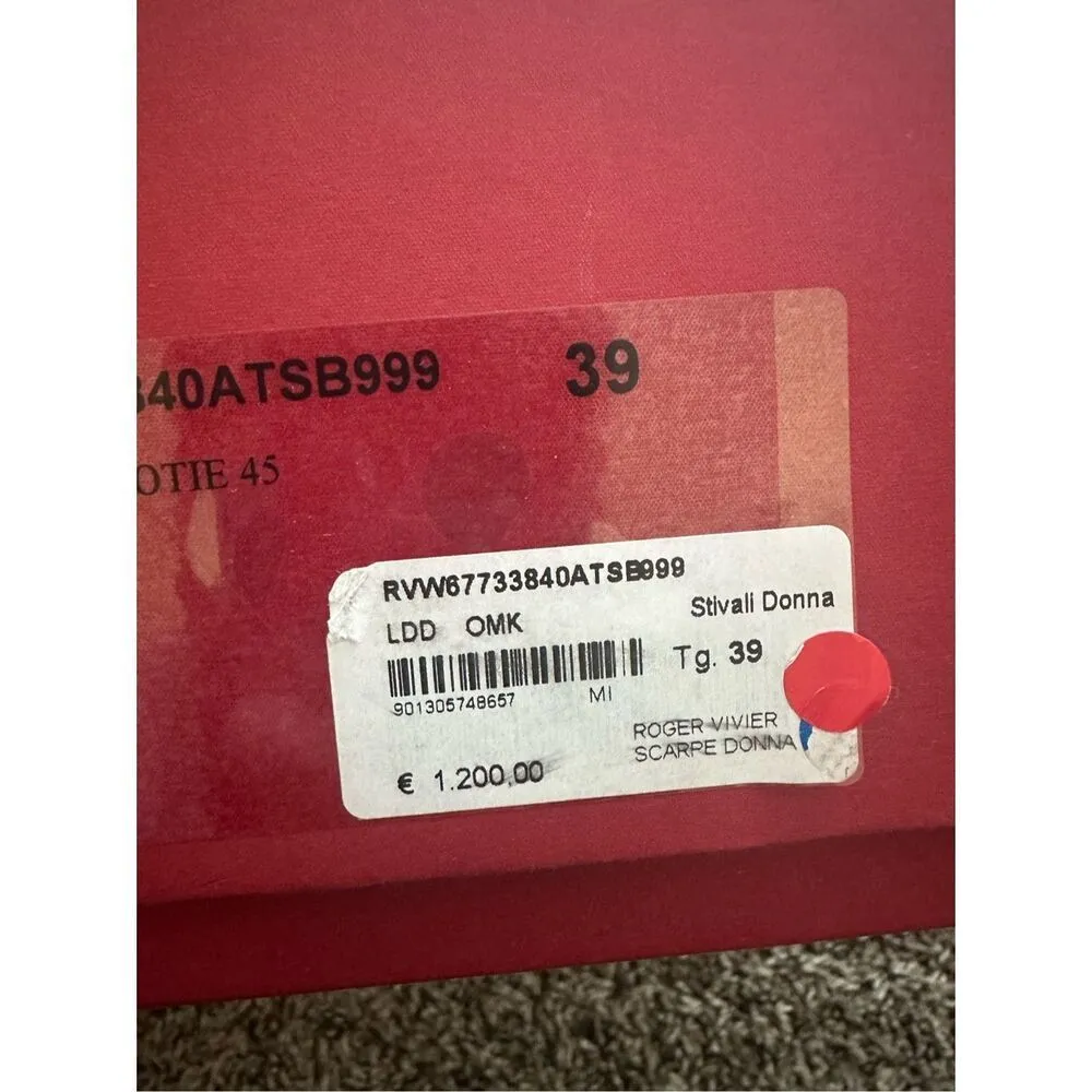 NWT ROGER VIVIER SCARPE DONNA bootie Size 39 New with box Black - Image 13