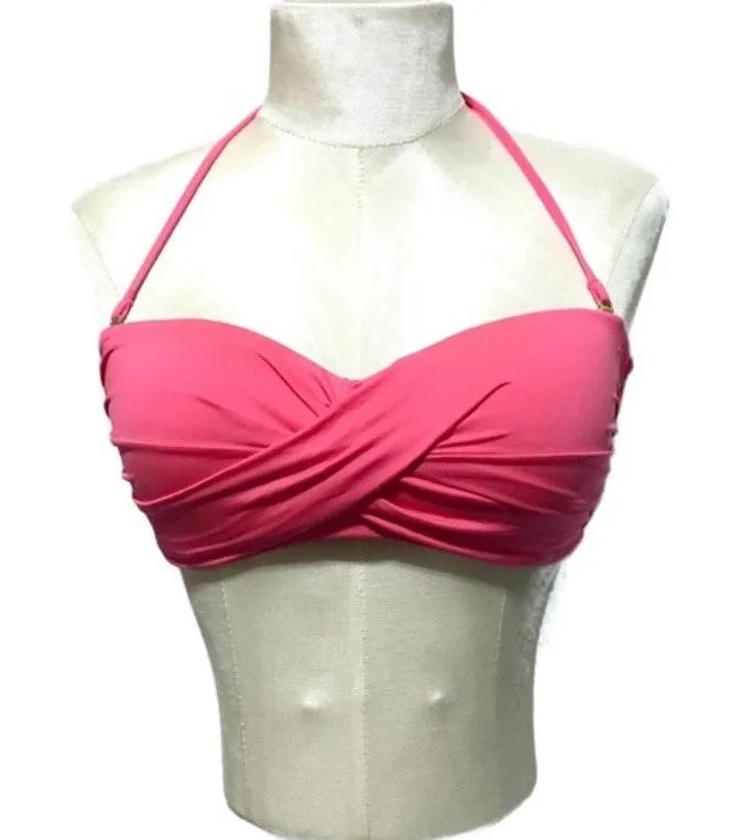 Watermelon Pink Twist Bikini Top - Image 2