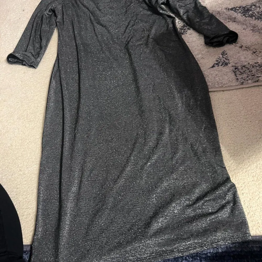 Leota black and silver metallic dress M - Image 4