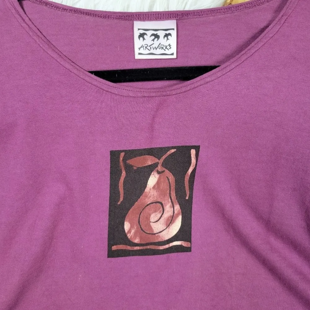 Artworks Graphic Boxy‎ Shirt Hand paint Art to wear Lagenlook - Image 6