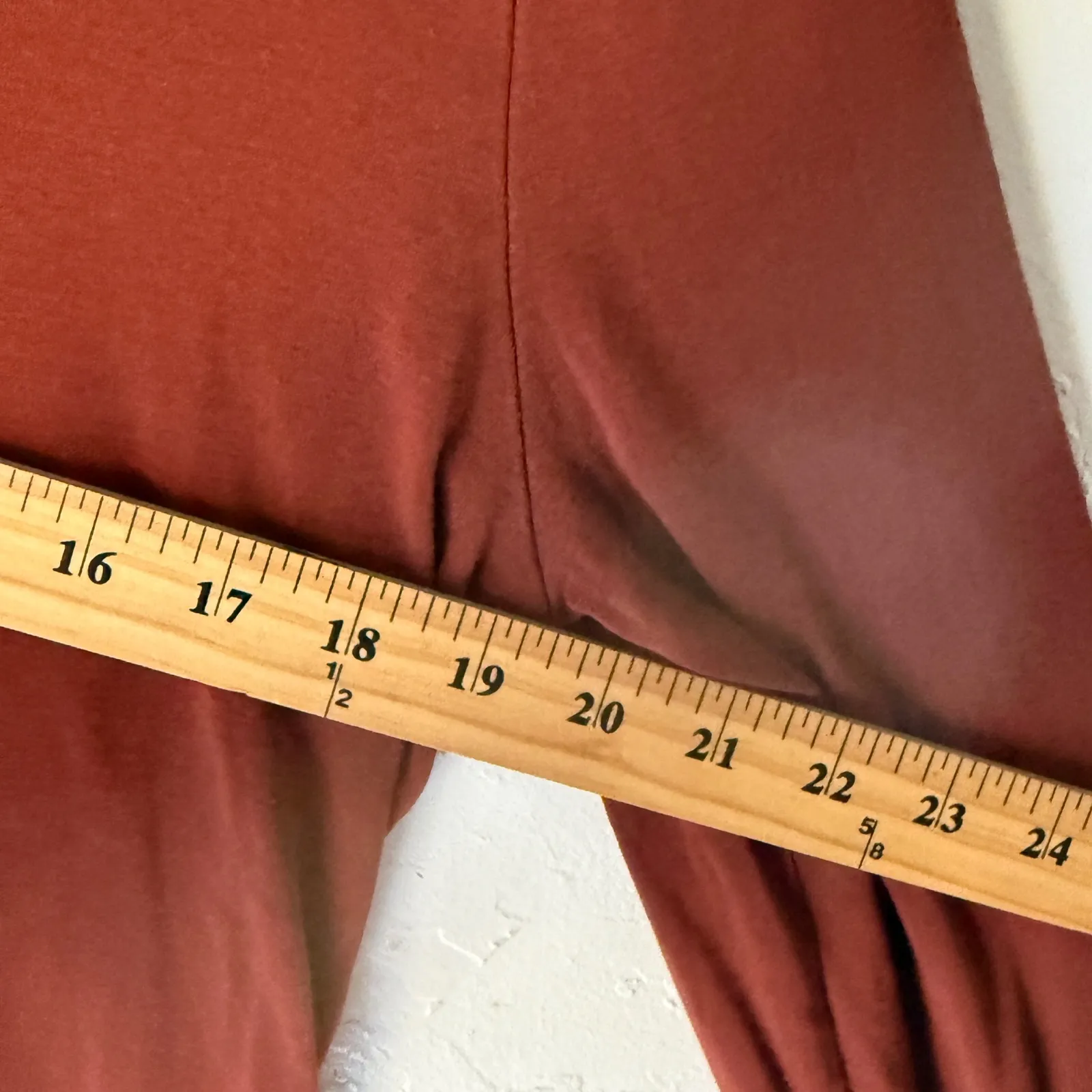 A New Day Womens Long Sleeve V Neck Basic Top Rust Orange XL Casual Layering - Image 3