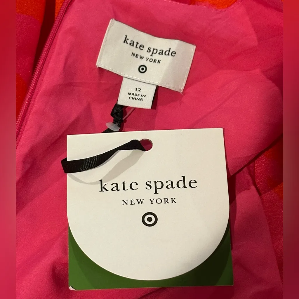 Kate Spade Target Rose Red-plum V-neck sleeveless midi dress size 12 NWT - Image 8