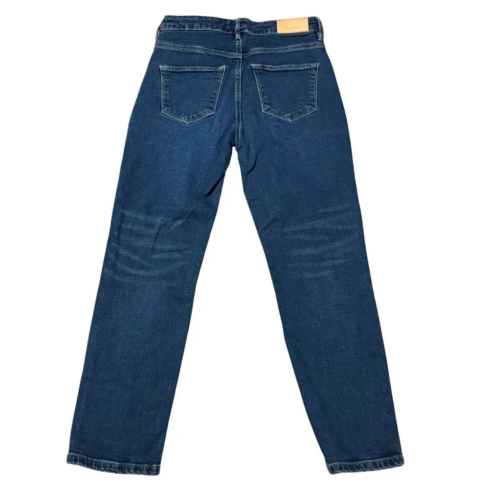 DEAR JOHN Jodi Straight Patch Pocket Denim Jeans Medium Wash Stretch EUC 25 0 - Image 4