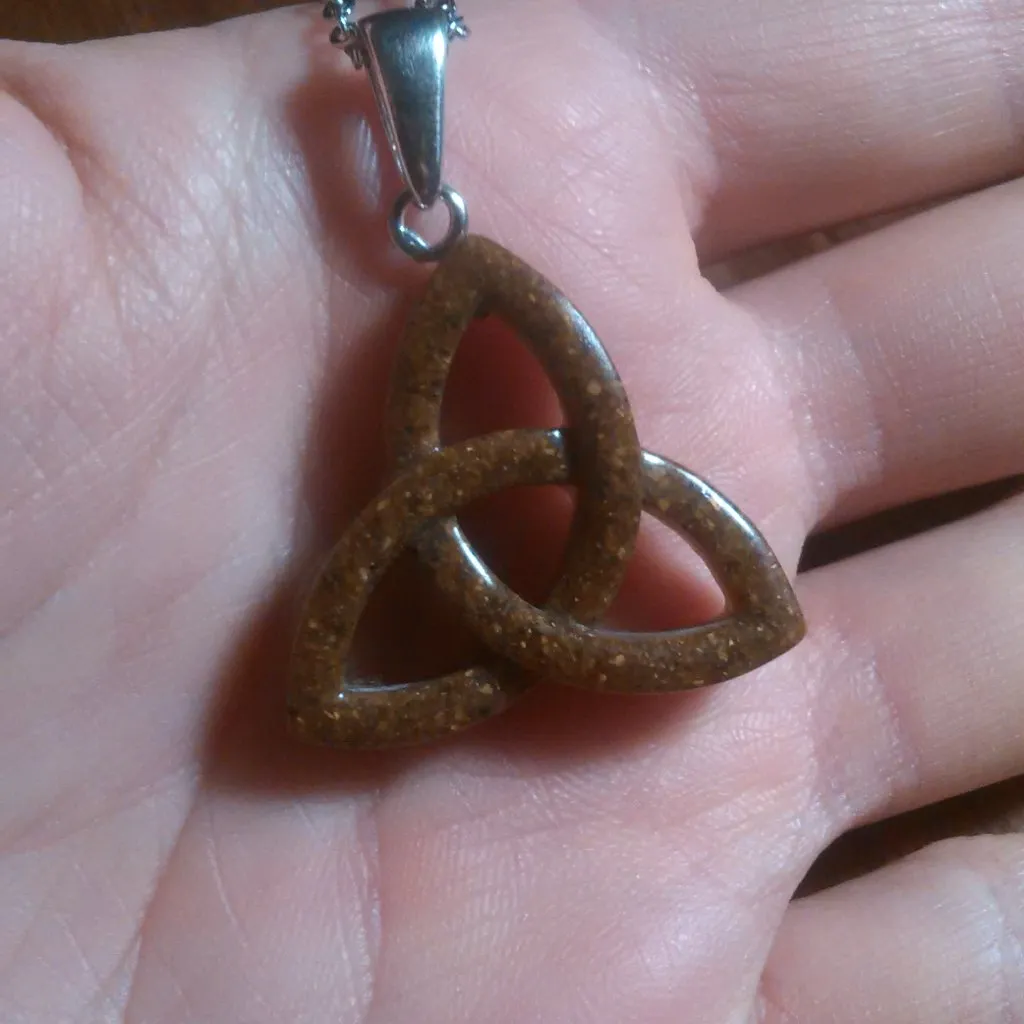 Trinity Knot Tiger's Eye Sterling Silver Pendant Stainless Steel Necklace - Image 8