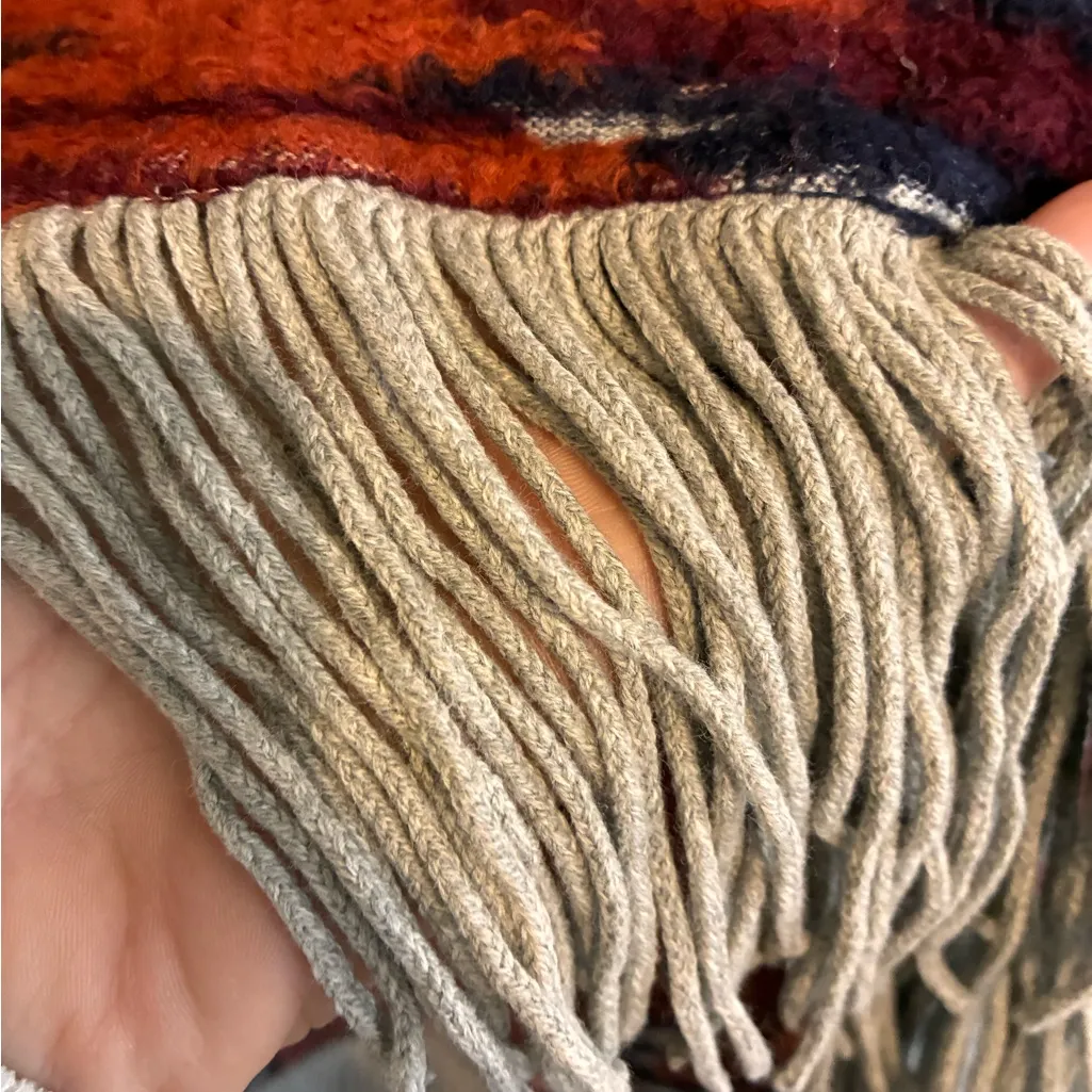 Lucky Brand Long Striped Knit Western Cardigan with Fringe - Image 8